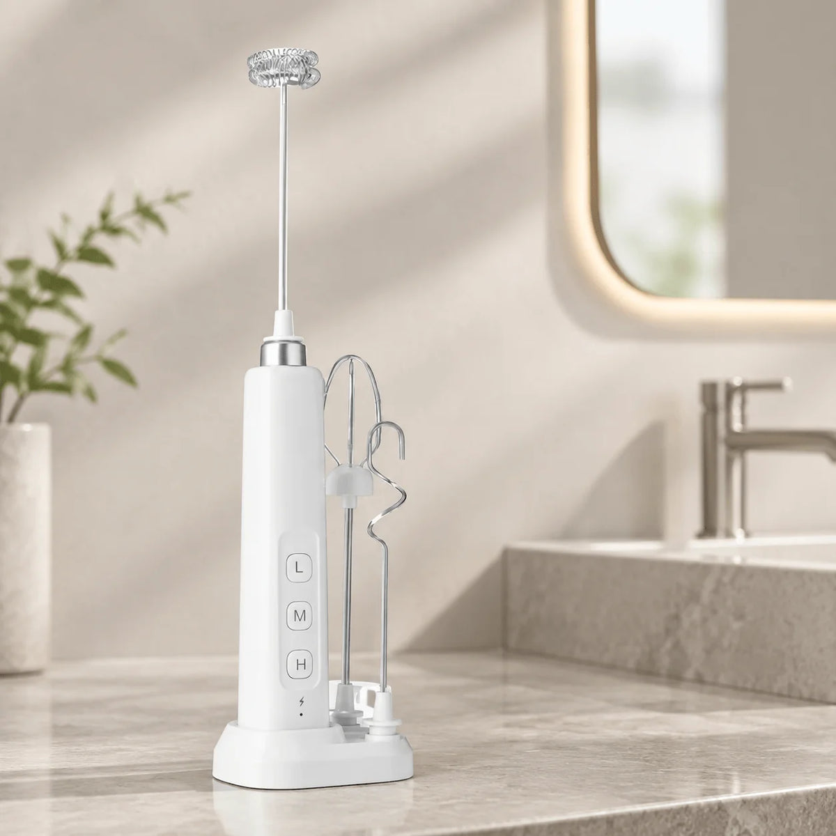 Mini USB Rechargeable Electric Mixer and Milk Frother, Handheld Whisk with 3 Speed Settings and Multiple Attachments for Coffee Cappuccino Latte Matcha Egg White Smoothie Whipping Cream, Portable Kitchen Tool for Mixing, Baki