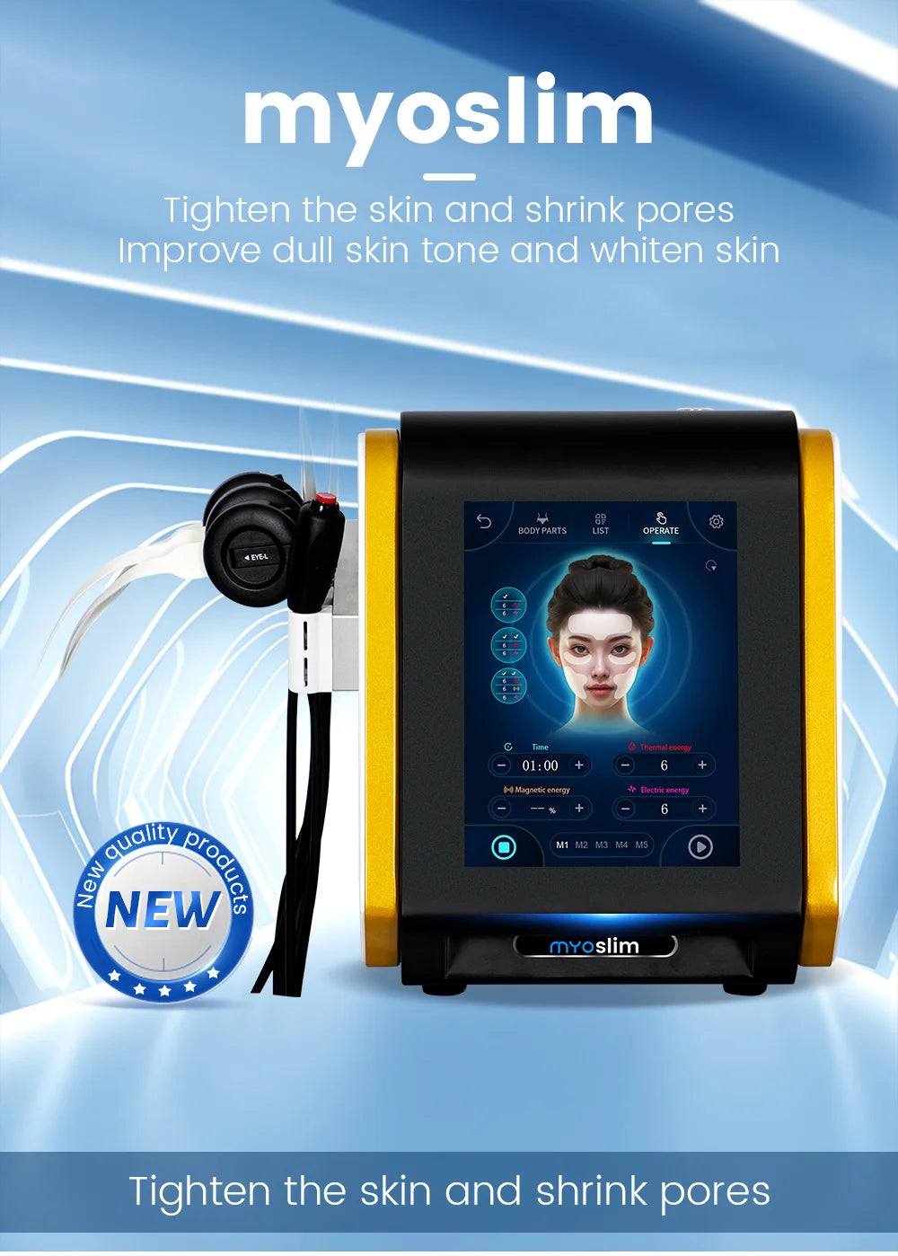 Latest Strong Pulsed Magnetic EMS And PEface RF Heat Energy Output face lifting Lift Wrinkle Removal 5 Handle Machine 2025