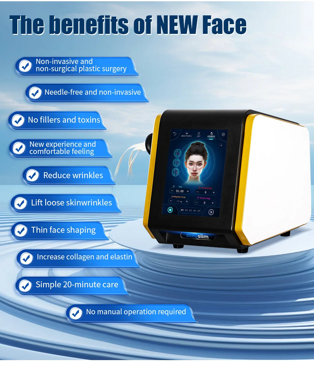 Latest Strong Pulsed Magnetic EMS And PEface RF Heat Energy Output face lifting Lift Wrinkle Removal 5 Handle Machine 2025