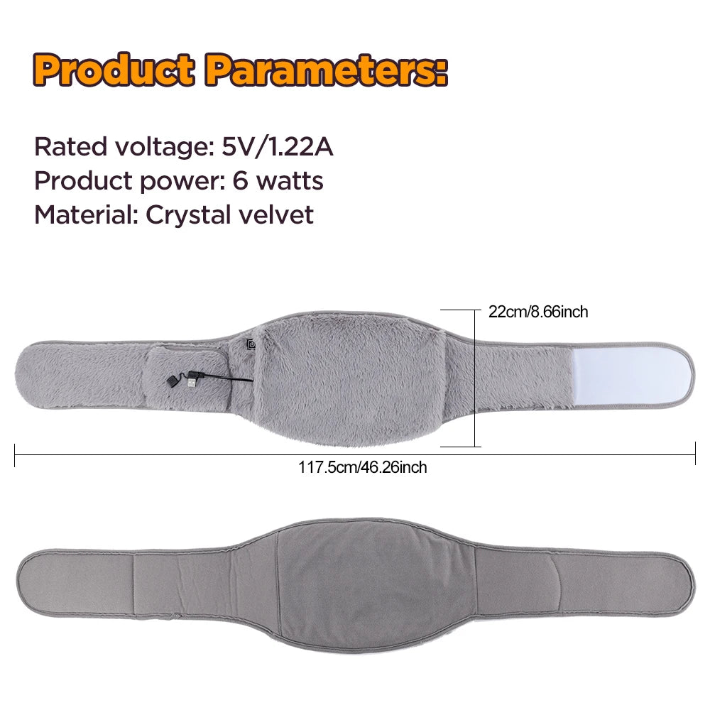 3 Levels Electric Graphene Heating Pad Cold-Proof Uterine Belt Cold-Proof Hand Waist Warming Pad USB Recharging Abdominal Warmer